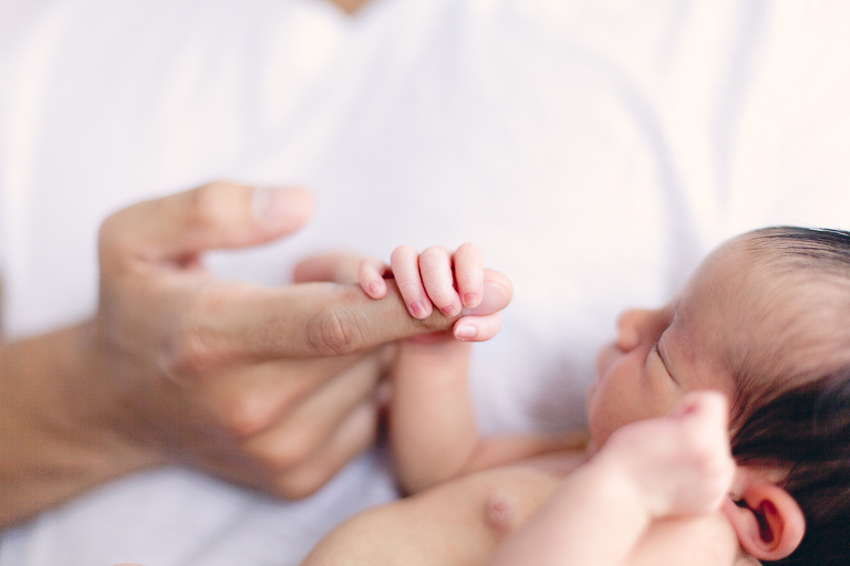 Infant hands close up baby photography in Ashburn VA