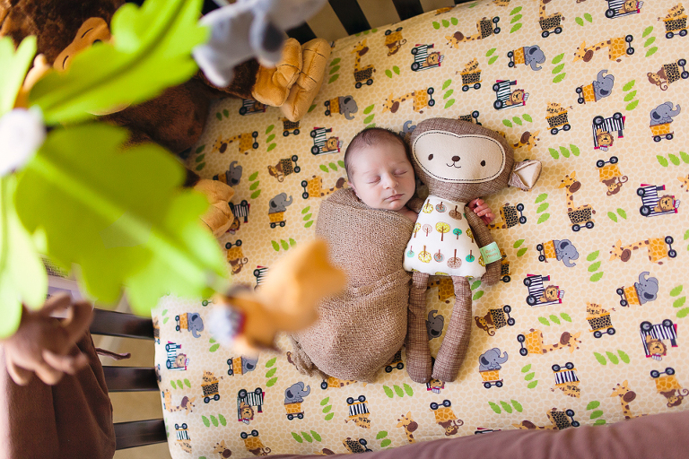 Newborn photo baby in crib Northern VA