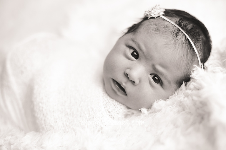 Baby photo by northern VA newborn photographer face close up