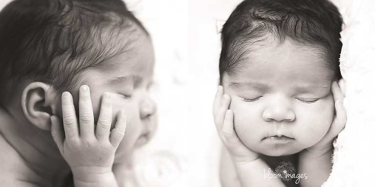 Newborn Photographer Ashburn Northern VA in studio newborn pictures baby face close up