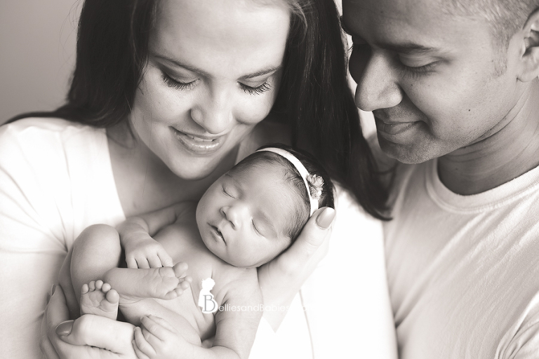 Newborn Photographer Ashburn Northern VA in studio newborn pictures baby with mom and dad