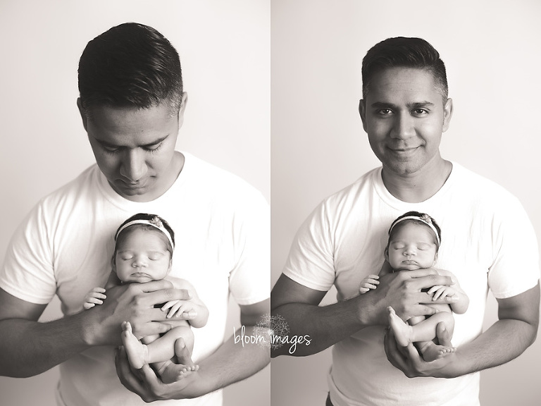 Newborn Photographer Ashburn Northern VA in studio newborn pictures baby with dad