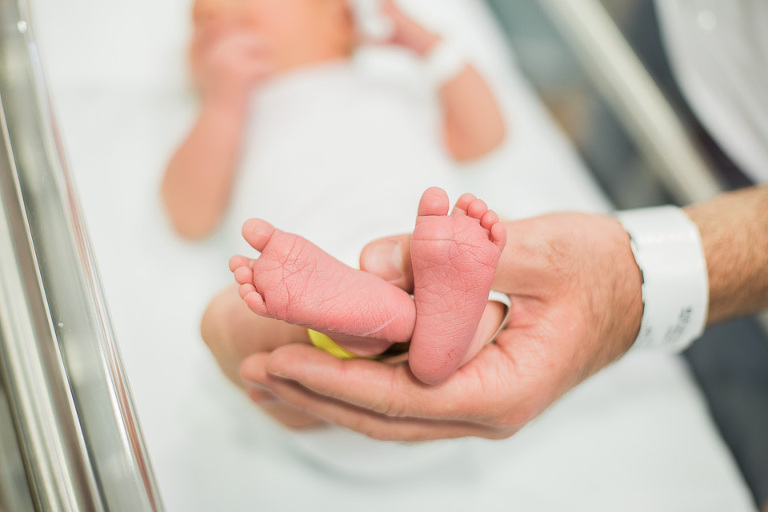 Fresh 48 Newborn Photography Northern VA infant pictures in hospital after birth
