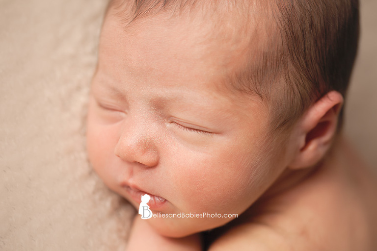 Newborn baby pictures in Northern VA baby face close up