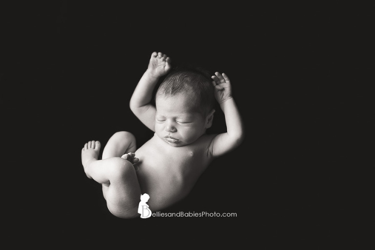 Newborn baby pictures in Northern VA artistic b&w baby photo