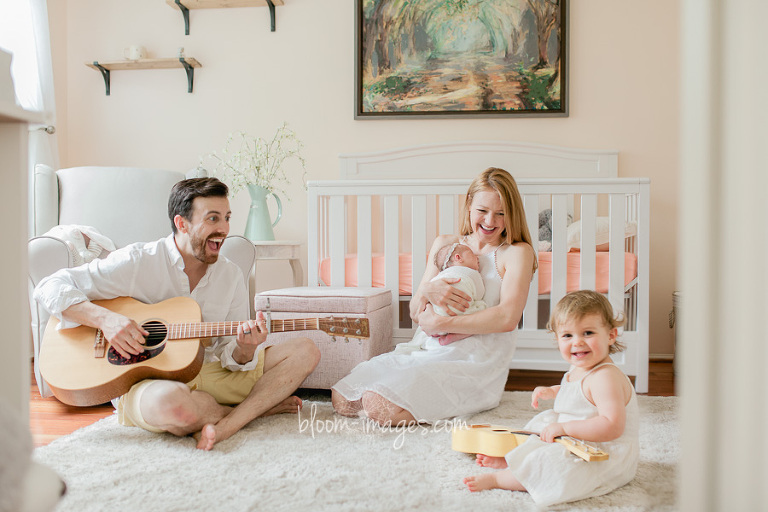 Family in the nursery, Northern VA newborn photographer