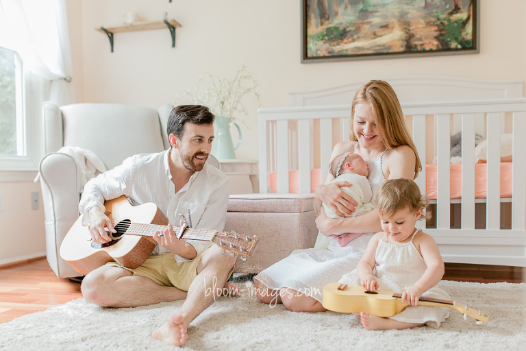 Family in the nursery, Northern VA newborn photographer