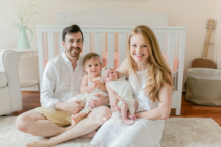 Family with the baby in the nursery, photography in Northern VA
