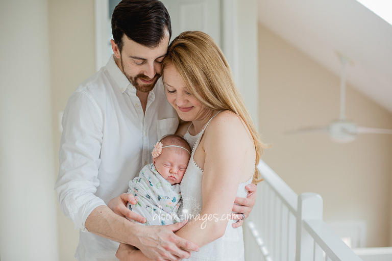 Infant with parents, newborn photography in Northern VA