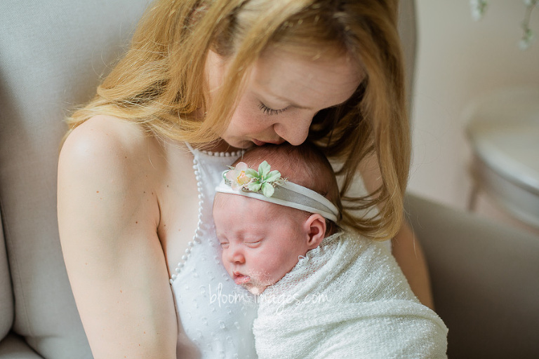 Newborn baby with mom, lifestyle baby photography in Washington DC