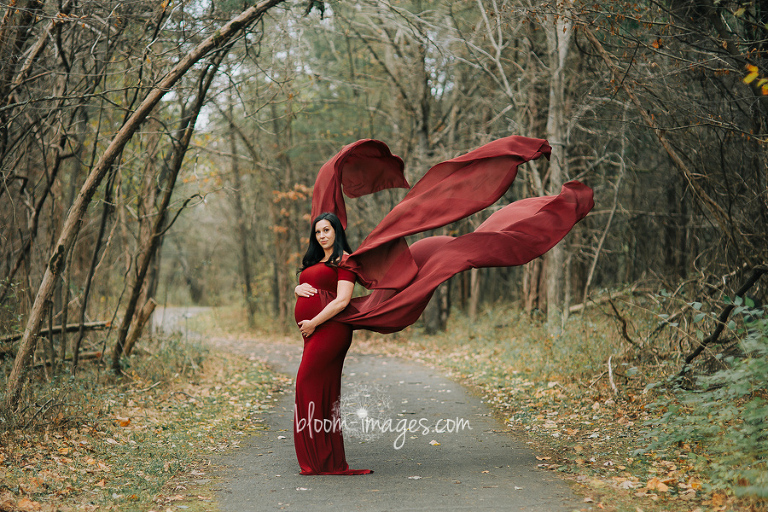 Maternity Photography Northern VA stunning red dress